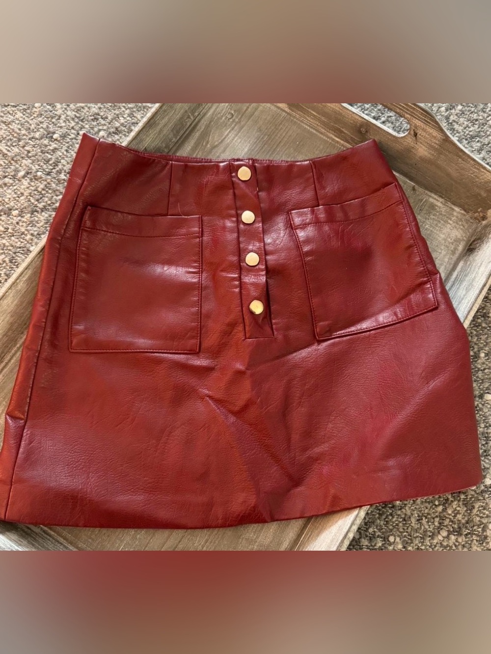 Burgundy Forever 21 leather skirt